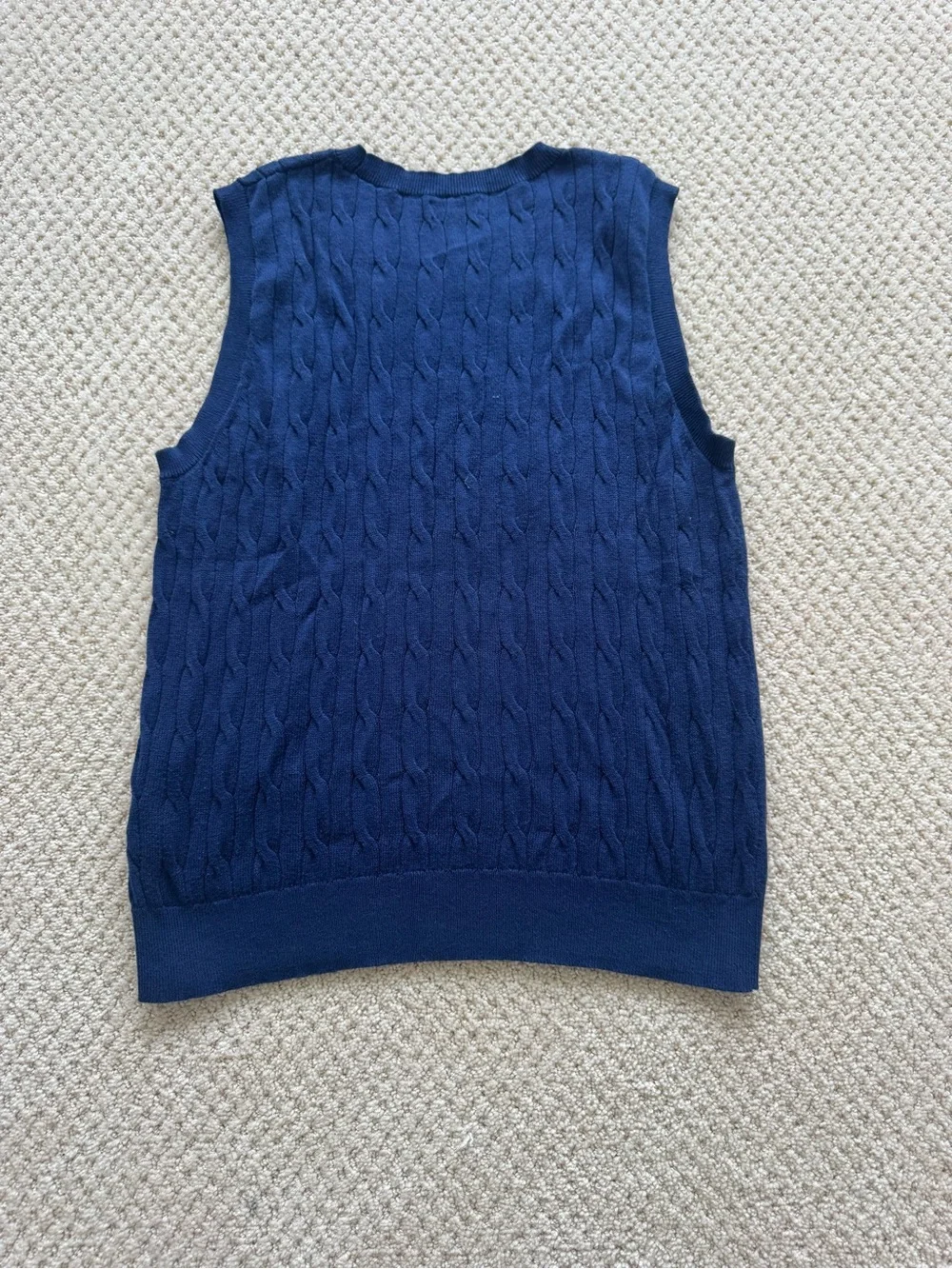 J. Crew Navy Cable-Knit Sleeveless Sweater Vest